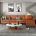 thumbnail image 2 of Costway Modular L-shaped Sectional Sofa w/ Reversible Chaise & 2 USB Ports Orange, 2 of 10