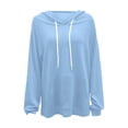 thumbnail image 4 of kpoplk Women Hoodies Oversized Fleece Long Sleeve Comfy Casual Basic Pullover Sweatshirts 2024 Fall Outfits Sweater(Light Blue,S), 4 of 5