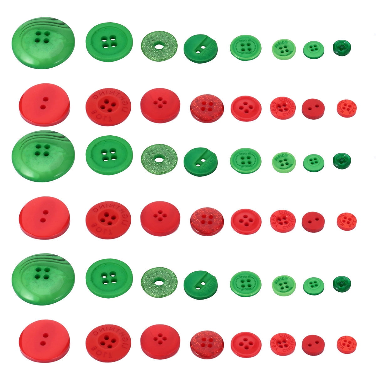 WRITWAA 1320-Piece Resin Button Set in Christmas Red and Green for Crafts, Knitting, Crochet, Projects and Holiday Decorations