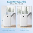 thumbnail image 3 of Homhougo 14,000 BTU Portable Air Conditioner, Smart Control, Quiet 48dB, 3-Speed Fan, Dehumidifier, 24-Hour Timer, Includes Remote & Window Kit, Cools Up to 750 Sq.Ft, Energy Efficient, White, 3 of 8