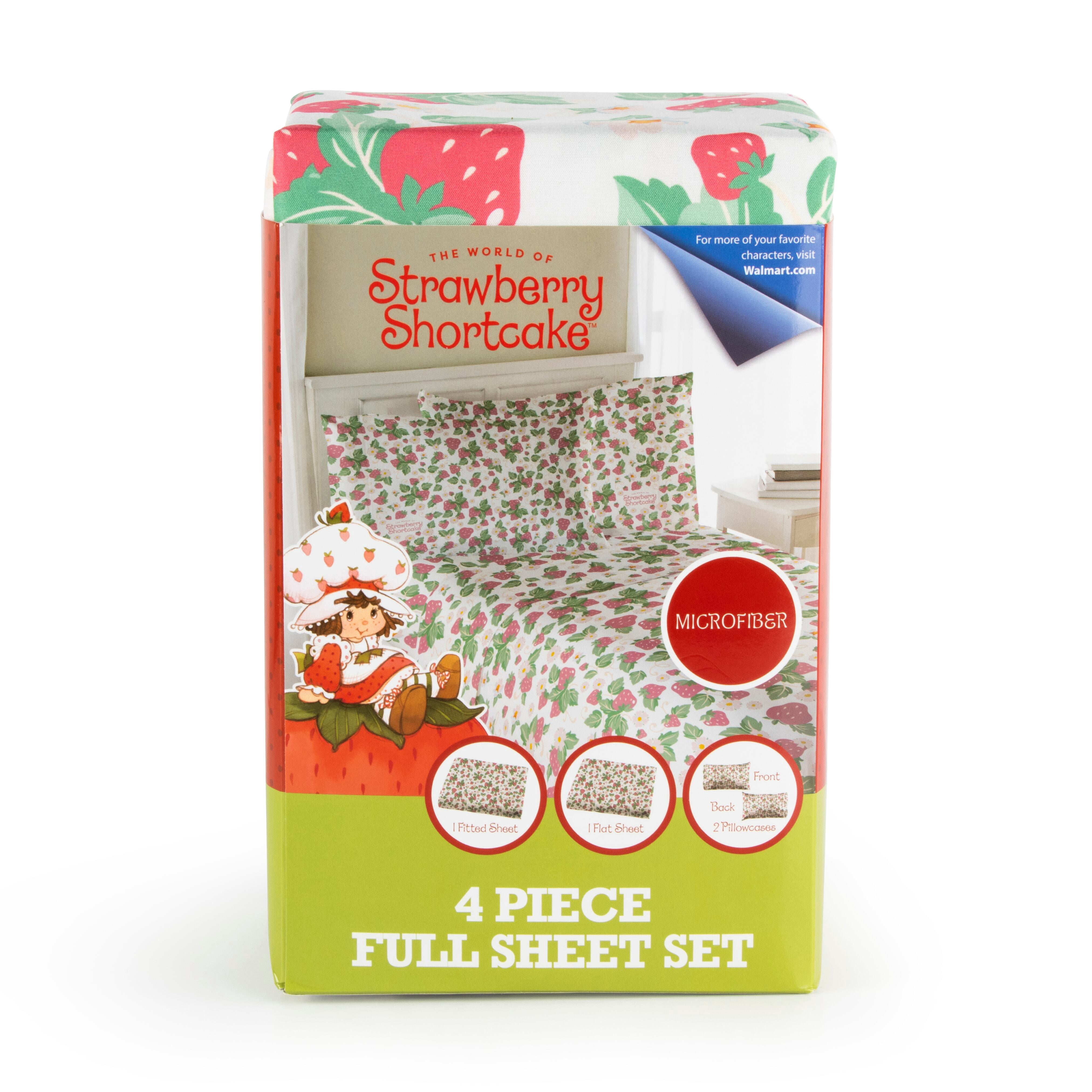 Wildbrain Strawberry Shortcake Berry Meadows 4 Piece Full Size Kids Sheet Set - Soft Kids Bedding