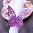 thumbnail image 2 of 50pcs 3d Butterfly Napkin Rings Paper Napkin Rings Table Decoration For Wedding, Dinner, Banquet Purple, 2 of 5