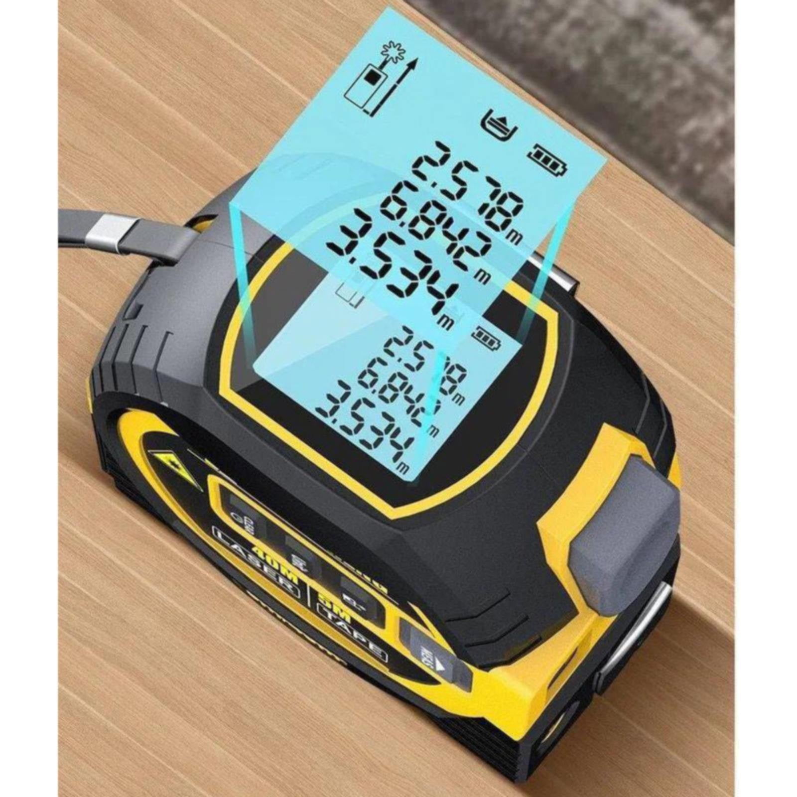 Laser Measuring Tape,Digital Laser Tape Measure,3-In-1 Laser Digital Measuring Tape Ruler，Digital Laser Tape Measure,Lazer Measuring Tool, Ft & Metric Measurement | 135 Ft | 40 M
