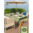 thumbnail image 5 of Outdoor Tablecloth with Umbrella Hole for Patio/Picnic/Party/Camping, Sage Green Boho Waterproof Table Cloth Rectangle Table Cover Washable, Farmhouse Ethnic Tribe Striped (60"x 102"), 5 of 9