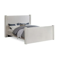 Meridian Furniture Elias Cream Velvet Queen Bed