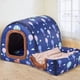 thumbnail image 1 of New Warm Dog House Comfortable Print Stars Kennel Mat For Pet Puppy Top Quality Foldable Cat Sleeping Bed cama para cachorro ShopWise Round, 1 of 19