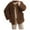 Brown, variant on TJAZFJPA Shirt Jacket Women's Cozy Winter Jacket Casual Long Sleeve Buttoned Coat Running Jacket Patchwork Jacket