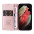 thumbnail image 6 of Decase Samsung Galaxy S21 Ultra Wallet Case, Premium Leather Kickstand Durable Magnetic Clase Folio with Credit Card Holder Slots Shockproof Cover For Samsung Galaxy S21 Ultra, Rosegold, 6 of 10