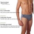 thumbnail image 5 of Boody Men's Briefs Athletic Underwear - Mens Bamboo Underwear with Anti-Chafing Design, Seamless & Breathable Underwear for Men - Bamboo Viscose Fabric for Cooling & All-Day Comfort - Gray, Large, 5 of 7