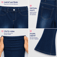 thumbnail image 3 of Real Love Girls’ Jeans – 2 Pack Stretch Denim Pull-On Skinny Fit Jeggings (7-16), size 12, Dark Flare/Light, 3 of 7