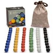 60 Pieces Chinese Checkers Glass Marbles Set with Solid Colors - 16 Millimeters