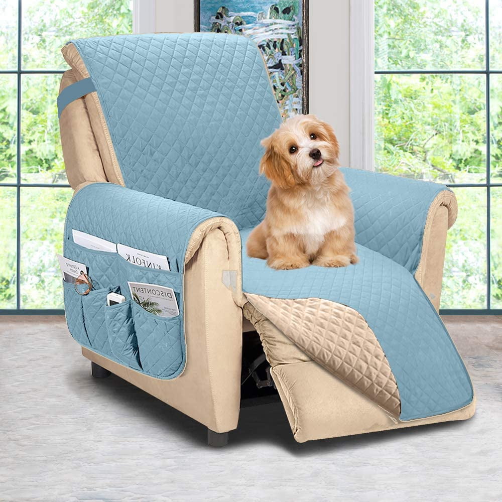 Reversible Recliner Chair Cover Recliner Covers for Dogs Recliner Slipcover Recliner Covers for 3 Cushion Couch Couch Protector Recliner Oversize Smoke Blue Beige Walmart