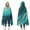 Teal Marble Gold, variant on Wearable Blanket,Blue Marble Gold Wave Pattern Hooded Wearable Flannel Blanket for Adults & Teens,Winter Poncho Shawl Wrap Cape Cozy Anti-Pill,50"x60"