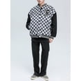 thumbnail image 3 of Niepce Inc Streetwear Urban Embroidery Grid Pattern Baseball Jacket (Men's), 3 of 6