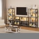 thumbnail image 3 of Yeshouse Estantería industrial de 3 niveles con luces LED, vitrina metálica, organizador de libros abierto, estantería alta y resistente para dormitorio, oficina o sala de estar, color gris, 3 of 8