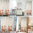 thumbnail image 6 of Red Flowers Green Leaves Fabric Shower Curtain Plant Floral Beige Washable Shower Curtains for Bathroom, Waterproof Bath Curtain with Hooks Home Decor 72x72in, 6 of 8