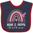 thumbnail image 3 of Inktastic Mimi and Pappy Love Me Rainbow Girls Baby Bib, 3 of 4