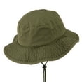 thumbnail image 3 of Big Size Washed Bucket Hat with Chin Cord - Olive XL-2XL, 3 of 5