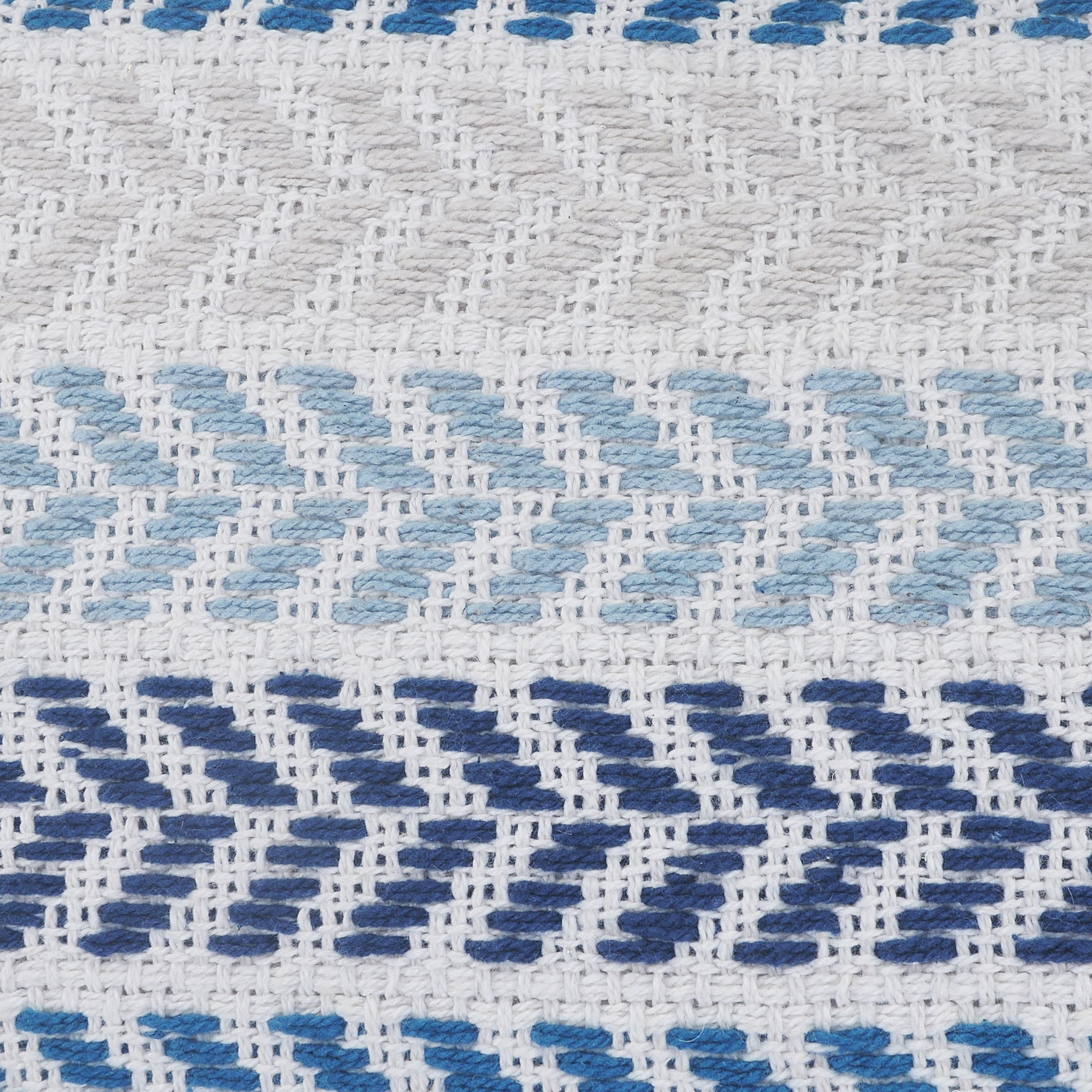 Ox Bay Ariya Blue/Ivory Chevron Cotton Adult Decorative Throw Pillow Cover