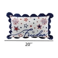 thumbnail image 3 of 4th of July Patriotic Striped Pillow, Freedom Print Navy Star Scalloped Trim, Soft Cushion for Sofa Bed Patio Living Room, 3 of 5
