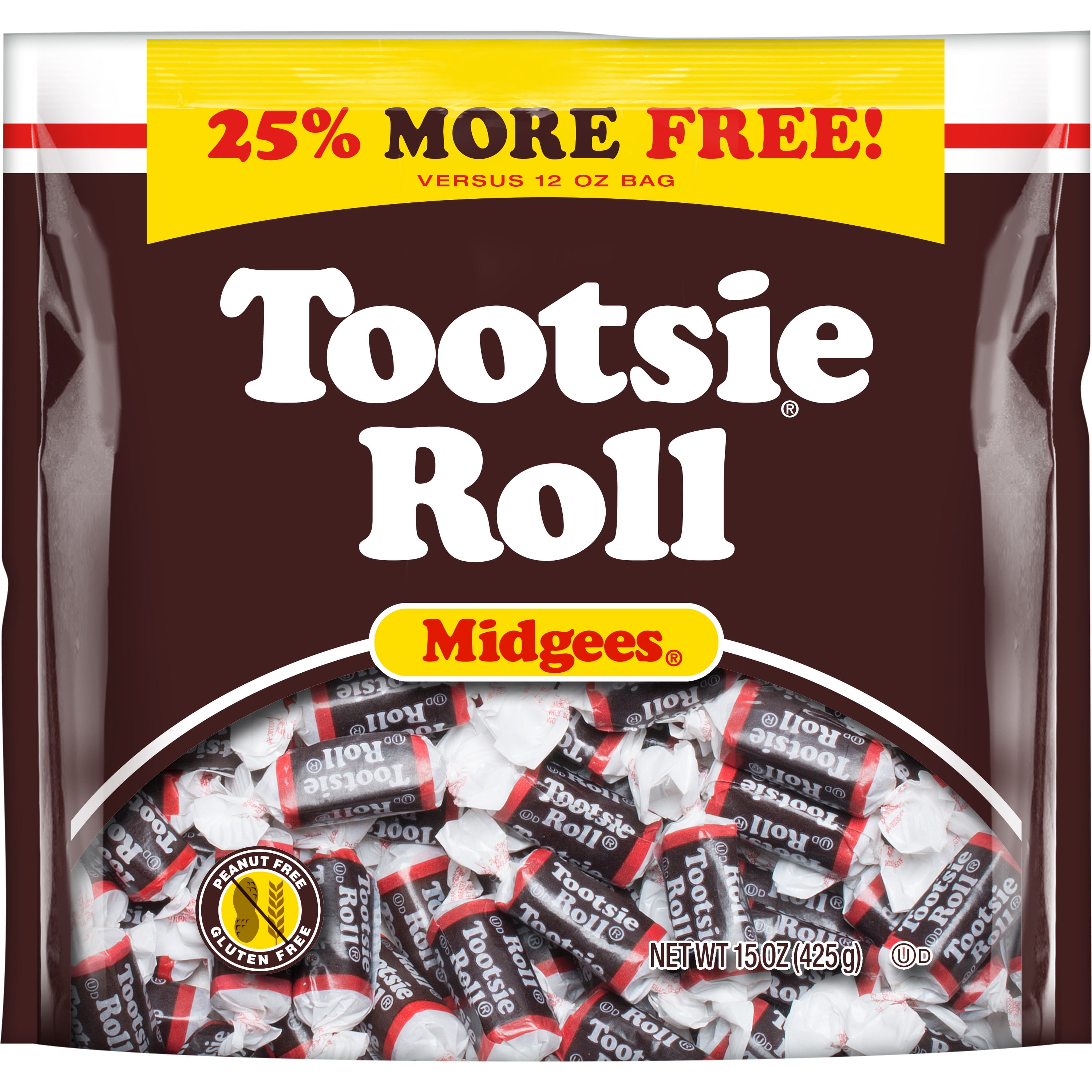 Tootsie Roll Midgees Chocolate Candy, 6.5 Oz Pack - Walmart.com, image size:3000x3000