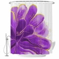 thumbnail image 2 of Purple Gold Waterproof Fabric Shower Curtain,Abstract Flower Ombre Aesthetics Paint Waterproof Fabric Shower Curtain for Bathroom Curtains Bathtubs Hotel Shower Curtains with 12 Hooks Standard 66x72, 2 of 8