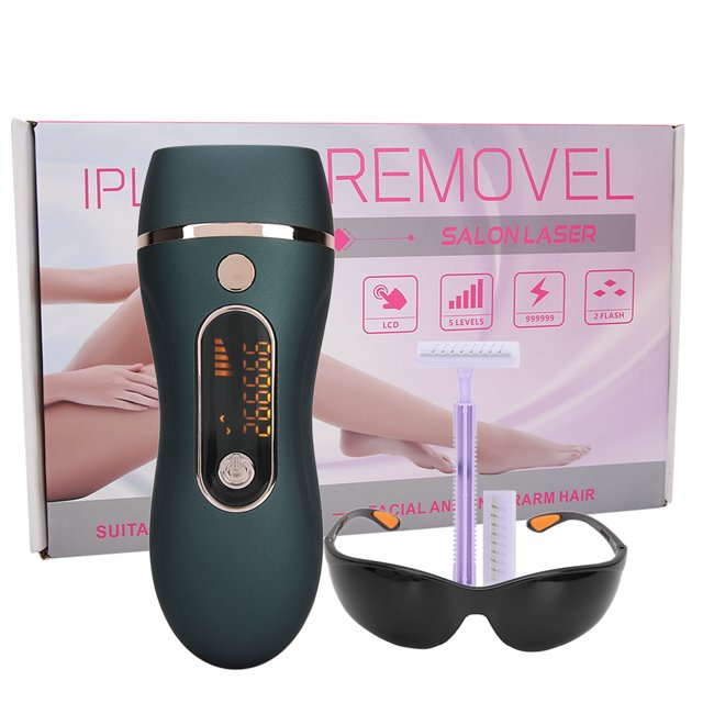 Depiladora de luz pulsada IPL máquina de depilación portátil 990000 flashes depiladora eléctrica verde y negra para rostro de cuerpo completo US 110-240V ANGGREK Otros