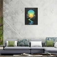 thumbnail image 2 of Colorful Moon Mountain Scenery Decor Wall Art Stream Moon Light Wall Decor Creativity Moon Pictures Canvas Painting Framed Artwork for Living Room Bathroom Bedroom 12"x16", 2 of 6