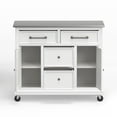 thumbnail image 5 of Glenwillow Home Kitchen Cart in White with Stainless Steel top, 5 of 7