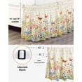 thumbnail image 3 of Spring Summer Botanical Wrap Around Bed Skirts for Queen Bed 16" Drop, Bed Skirt with Adjustable Elastic Belt Dust Ruffle Bed Valance for Bedroom Hotel Luxury Butterfly Floral Vintage Bed Frame Cover, 3 of 7