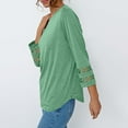 thumbnail image 6 of Summer Fashion Plus Size 3/4 Sleeve Tops for Women Printing Casual Round-Neck Blouse, 6 of 8