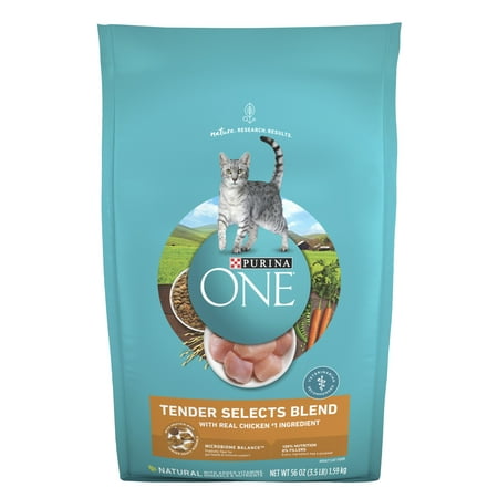 Purina ONE Tender Selects Blend With Real Chicken Digestive Natural Dry Cat Food, 3.5 lb. Bag