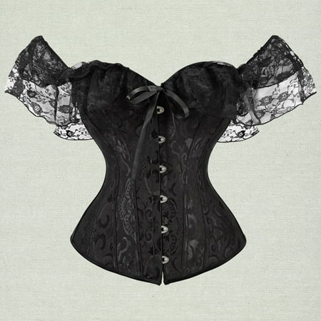 

Bxingsftys Sexy Corset Retro Style Short Sleeved Shaping Clothes Lace Corset for Masquerade