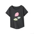 thumbnail image 4 of Camiseta básica para mujer, ropa deportiva para mujer, camiseta suave con cuello redondo para vacaciones L, 4 of 7