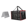 thumbnail image 1 of Bolsa térmica para entrega de alimentos con base, portabolsas profesional para supermercado negro y rojo, 1 of 9