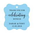 thumbnail image 1 of Darling Souvenir Fancy Frame Custom Paper Tags Thank You For Celebrating With Us Wedding Favor Gift Hang Tags-Baby Blue-100 Tags, 1 of 1