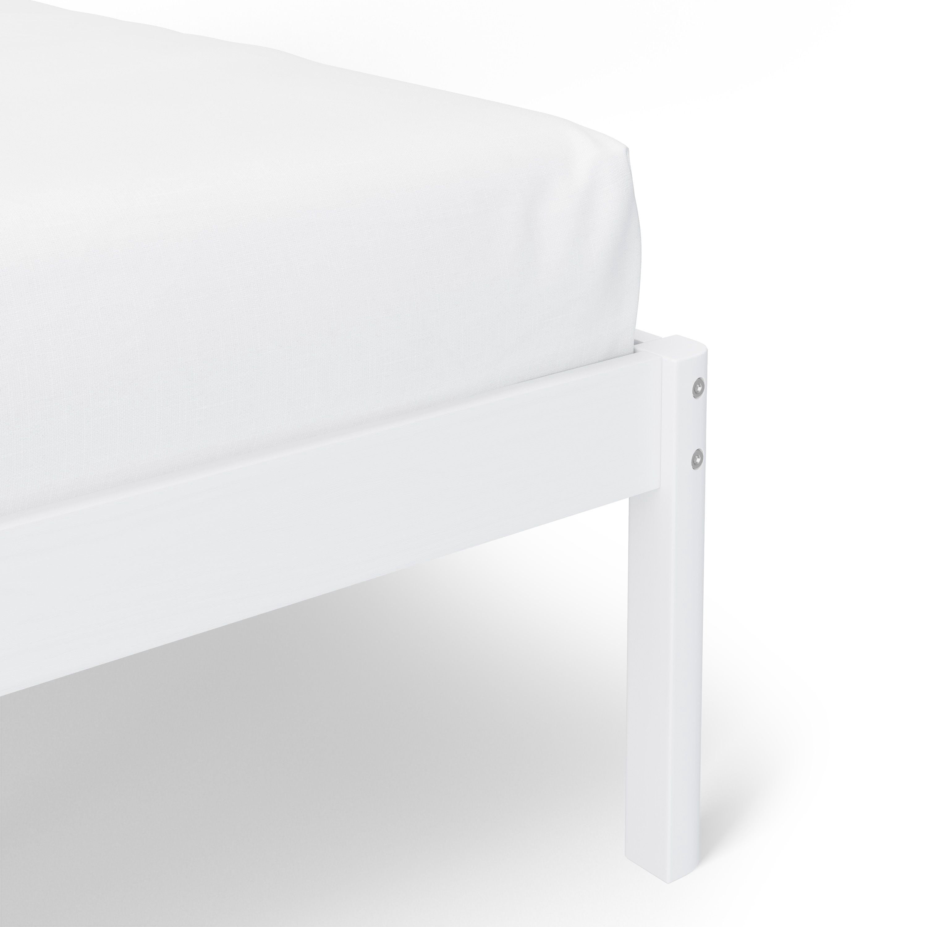 Mainstays Kids Full Size Wood Platform Bed Frame, White