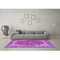 thumbnail image 3 of Ahgly Company Indoor Round Medallion Purple Traditional Area Rugs, 6' Round, 3 of 4