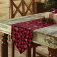 thumbnail image 3 of Table Runner Dresser Scarves Classic Black and Red Buffalo Plaid Cotton Linen Burlap Table Cover Winter Christmas Snowflakes Table Runners for Family Kitchen Dining Holiday Party Banquet Decor, 3 of 5
