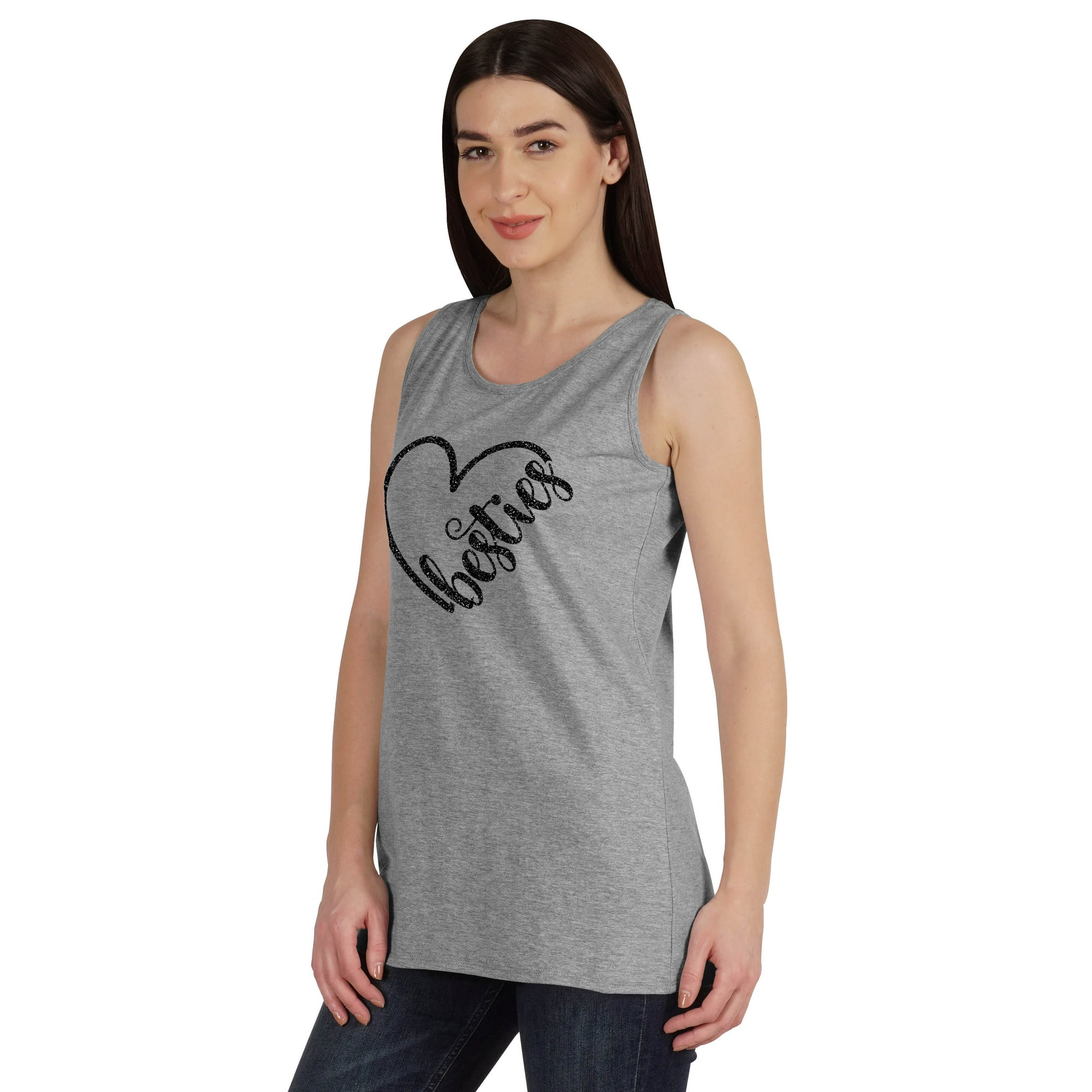 Inkmeso Besties Graphic Best Friends Women Tank Shirts Sleeveless BFF Tee Tops