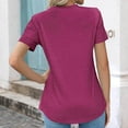 thumbnail image 5 of Red Women's Short Sleeve T-shirt, Womens Casual Crew Neck Short Sleeve Pleated Tops Blouses Fashion Clothes 2024,Women's Short sleeve T-shirt XL, 5 of 9