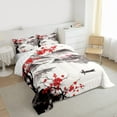 thumbnail image 3 of jejeloiu Japanese Ink Painting Bedding Comforter Set,Natural Scenery Twin Comforter Sets,Rustic Plum Blossom Bedding Set For Girls,Super Cozy Room Decor Reversible,2pcs, 3 of 8