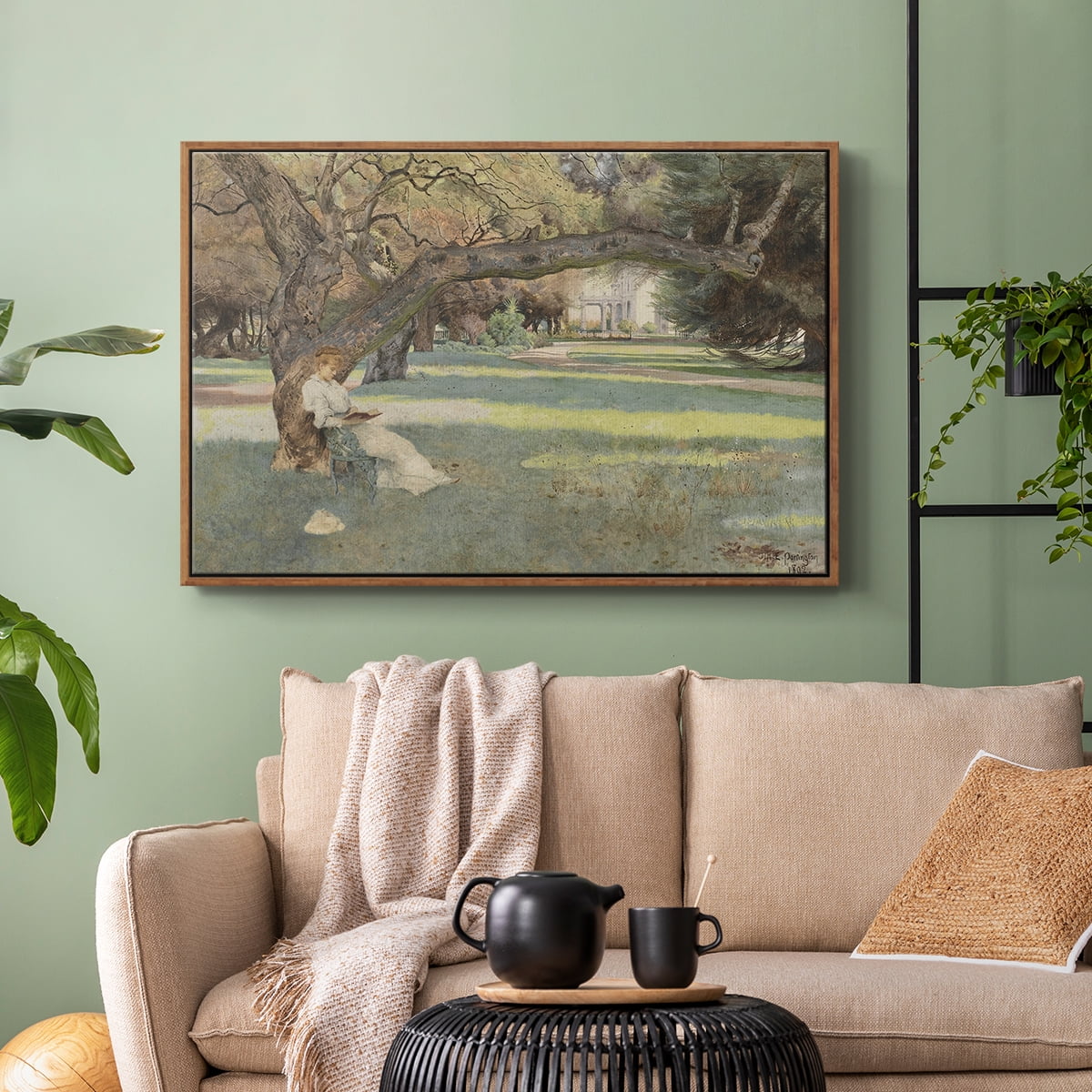 Vintage Botanical Print-LVI By Wexford Home Framed in Walnut Wood Gallery Wrapped Canvas 27 in. x 41 in.