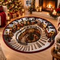 thumbnail image 4 of Christmas Area Rug, 23.6" Round Christmas Rug For Living Room, Traditional Holiday Decorative Mat, 4 of 5