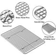 thumbnail image 4 of Toaster Oven Pan with Rack Set, Size 12 x 9.7 x 1 Inch, Stainless Steel Baking Pan Oven Tray and Grid Rack for Cooking / Roasting / Cooling, Oven & Dishwasher Safe, Non-toxic & Durable, 4 of 7