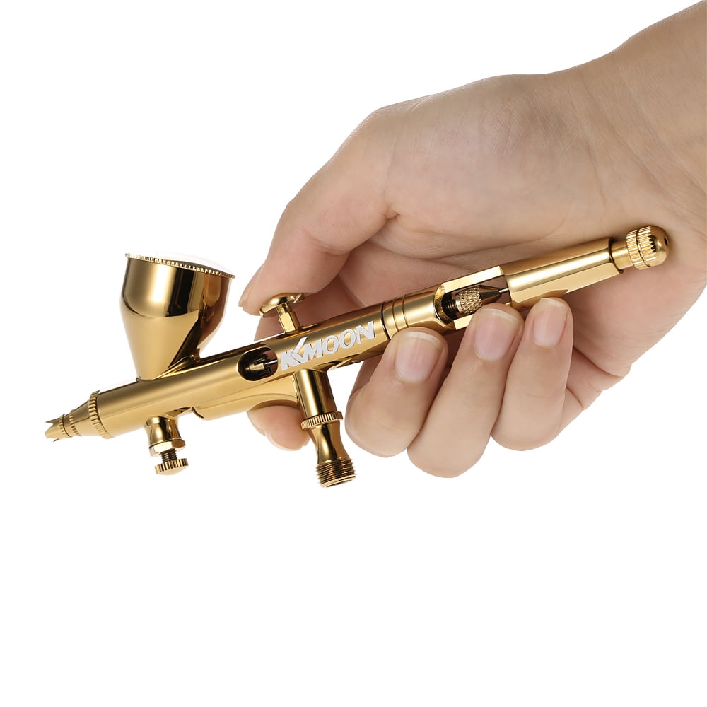 0.25mm Gravity Feed Dual-action Airbrush Kit Art Painting Tattoo Tool Gold