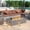 Brown, variant on Vornel 42" Propane Fire Pit Table with LED Light - 50,000 BTU with Wind Guard(Light Brown/Warm Light)
