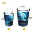 thumbnail image 4 of KLL Hawaiian Beach Pirate Moon Waterproof Foldable Laundry Hamper Bucket with Handles for Storage Bin,Kids Room,Home Organizer (Small ), 4 of 7