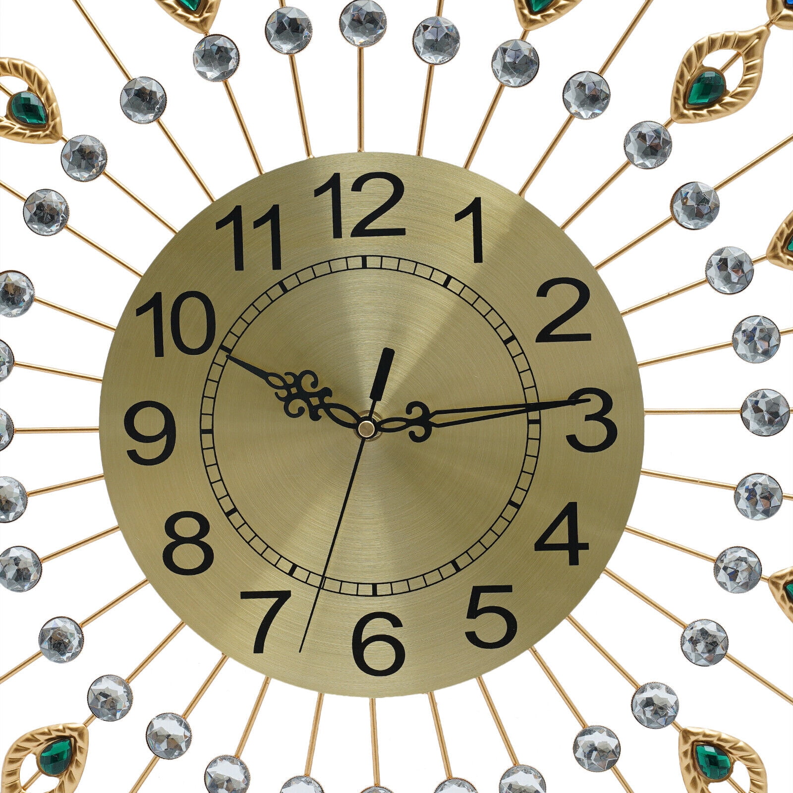 FETCOI Large Luxury Wall Clocks Elegant Design Non-Ticking for Living Room Home Decor