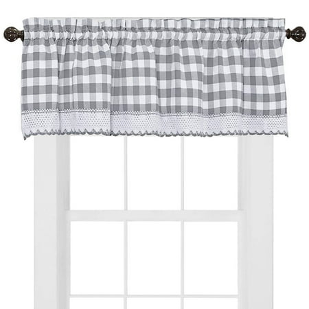 Burgundy Gingham - Buffalo Check Gingham Kitchen Curtain Valance - 14
